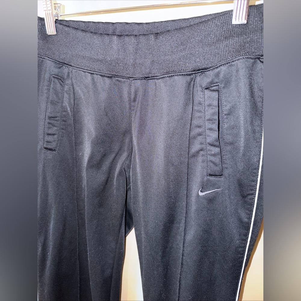 Vintage Nike Track Pants Womens Small Black White Piped Activewear Gym Training - Picture 3 of 8
